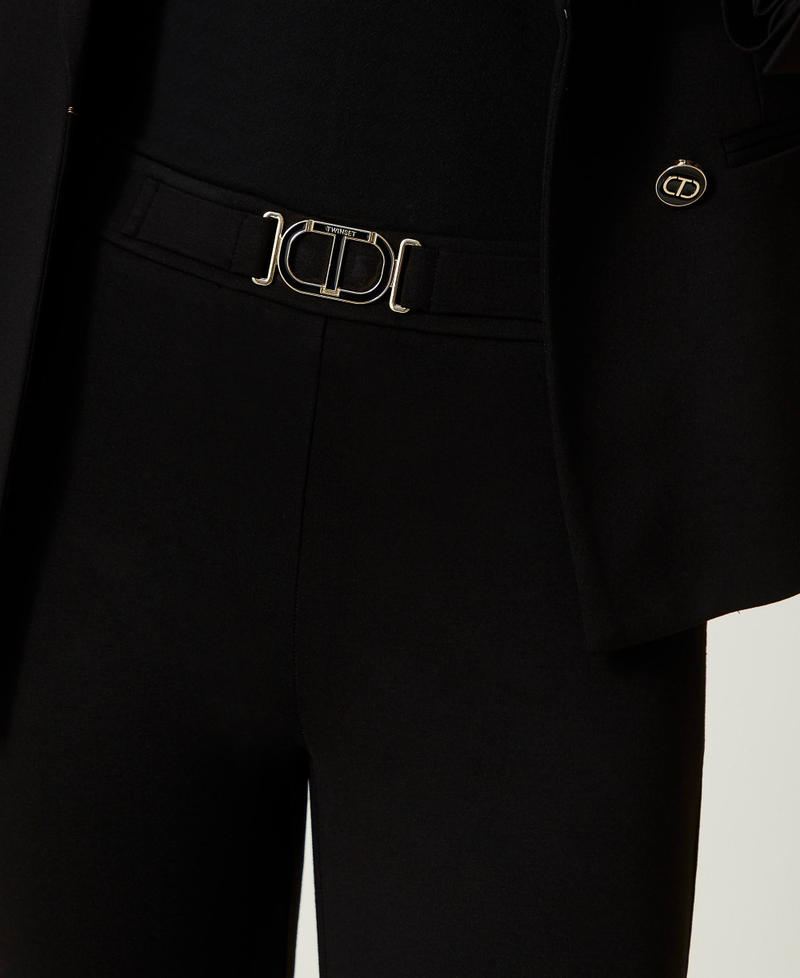 Pantalon &eacute;vas&eacute; avec boucle Oval T Noir Femme 241TP2274_00006_04