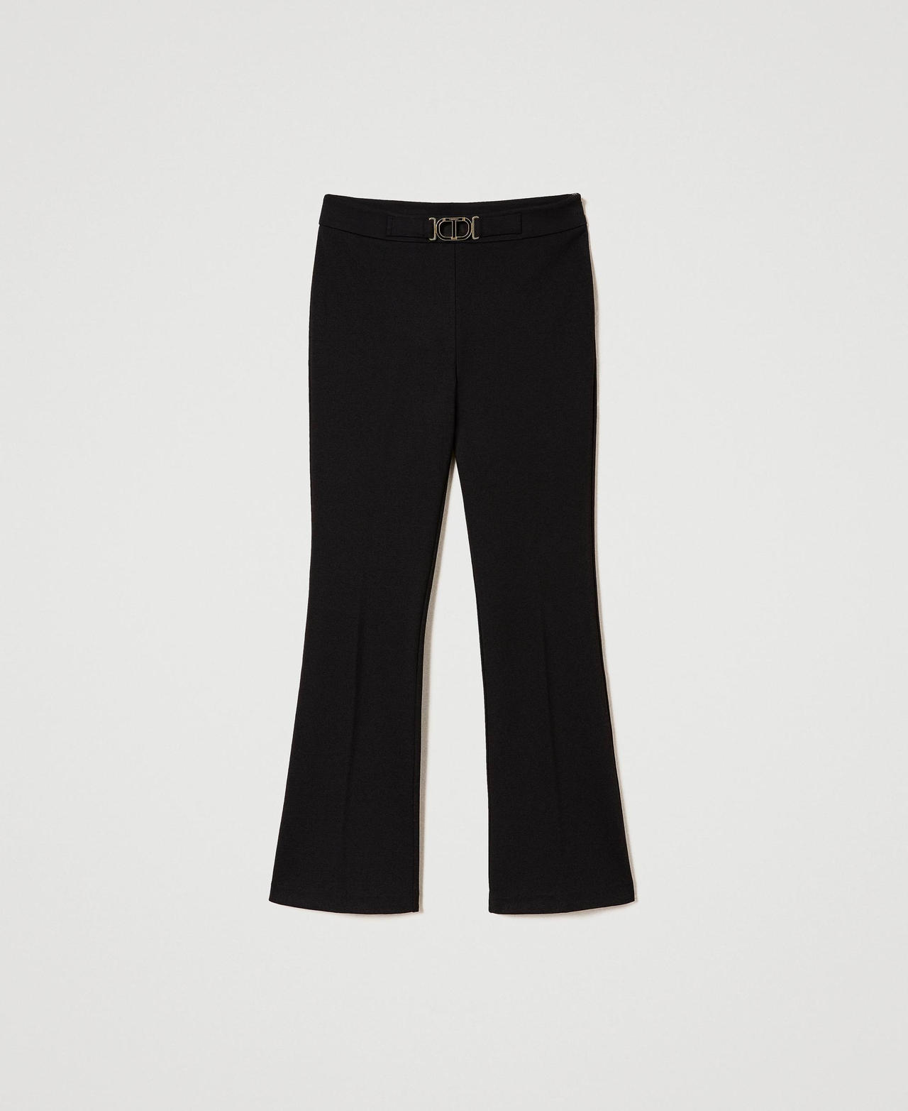 Flare-Hose mit „Oval T“-Schnalle Schwarz Frau 241TP2274_00006_0S