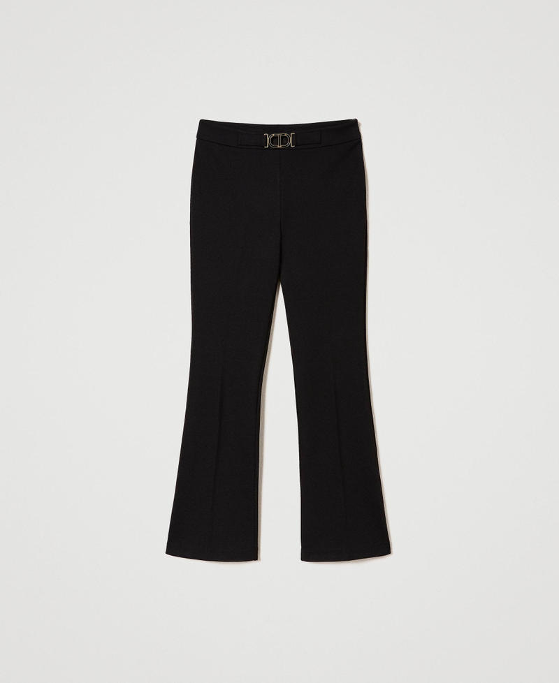 Pantalon &eacute;vas&eacute; avec boucle Oval T Noir Femme 241TP2274_00006_S0