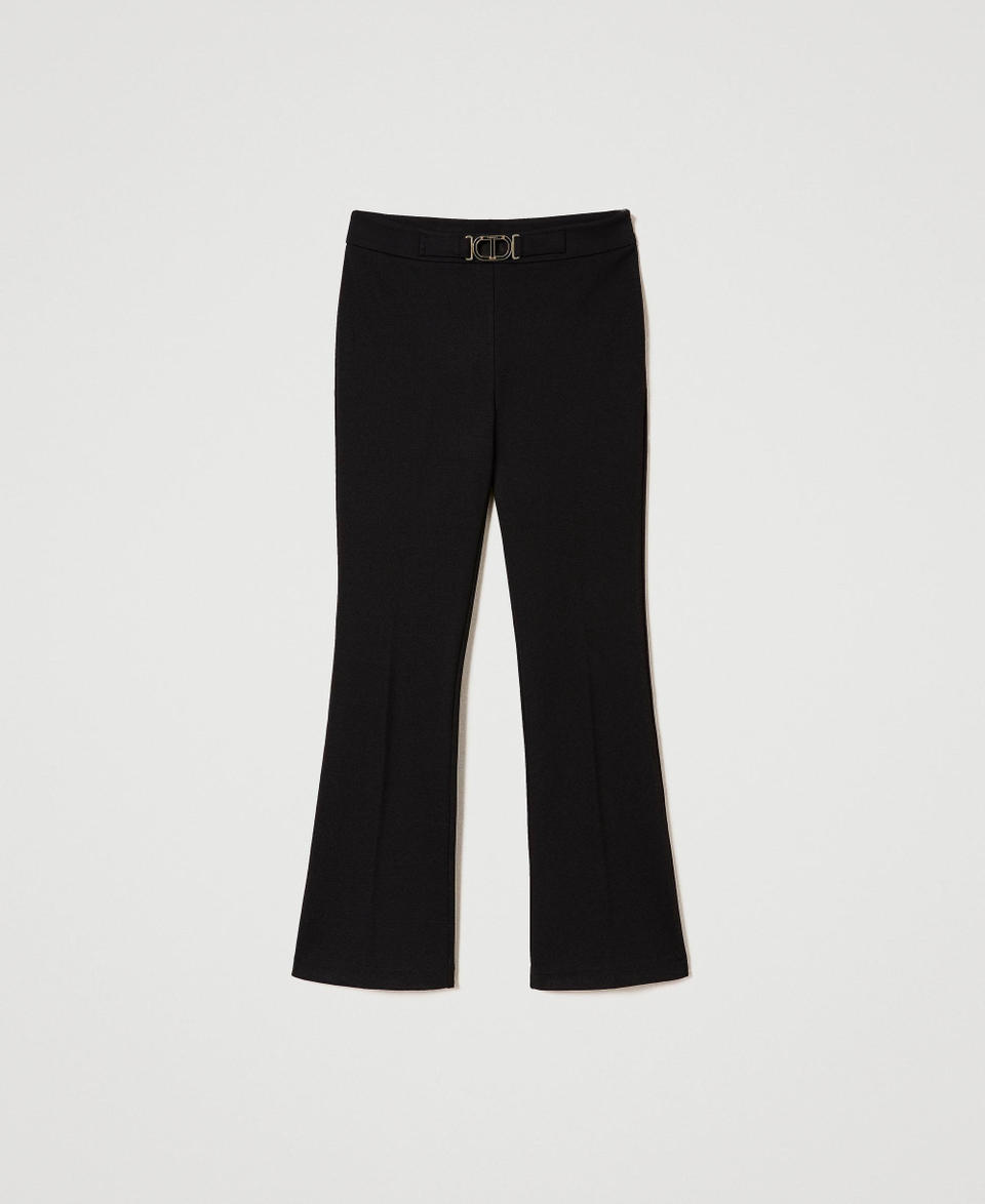 Flare-Hose mit „Oval T“-Schnalle Schwarz Frau 241TP2274_00006_0S