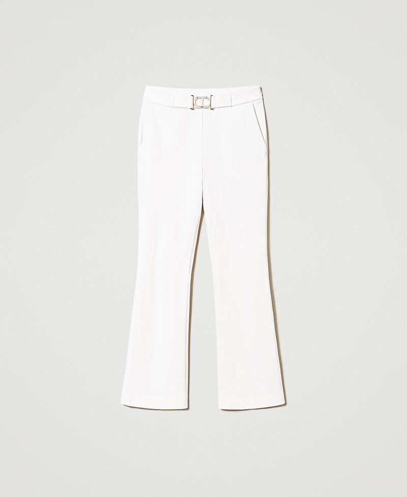 Расклешенные брюки с пряжкой Oval T Белый Снег женщина 241TP2274-0S