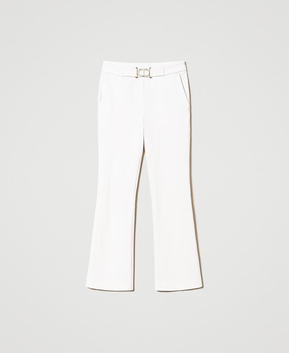 Flared trousers with Oval T buckle
