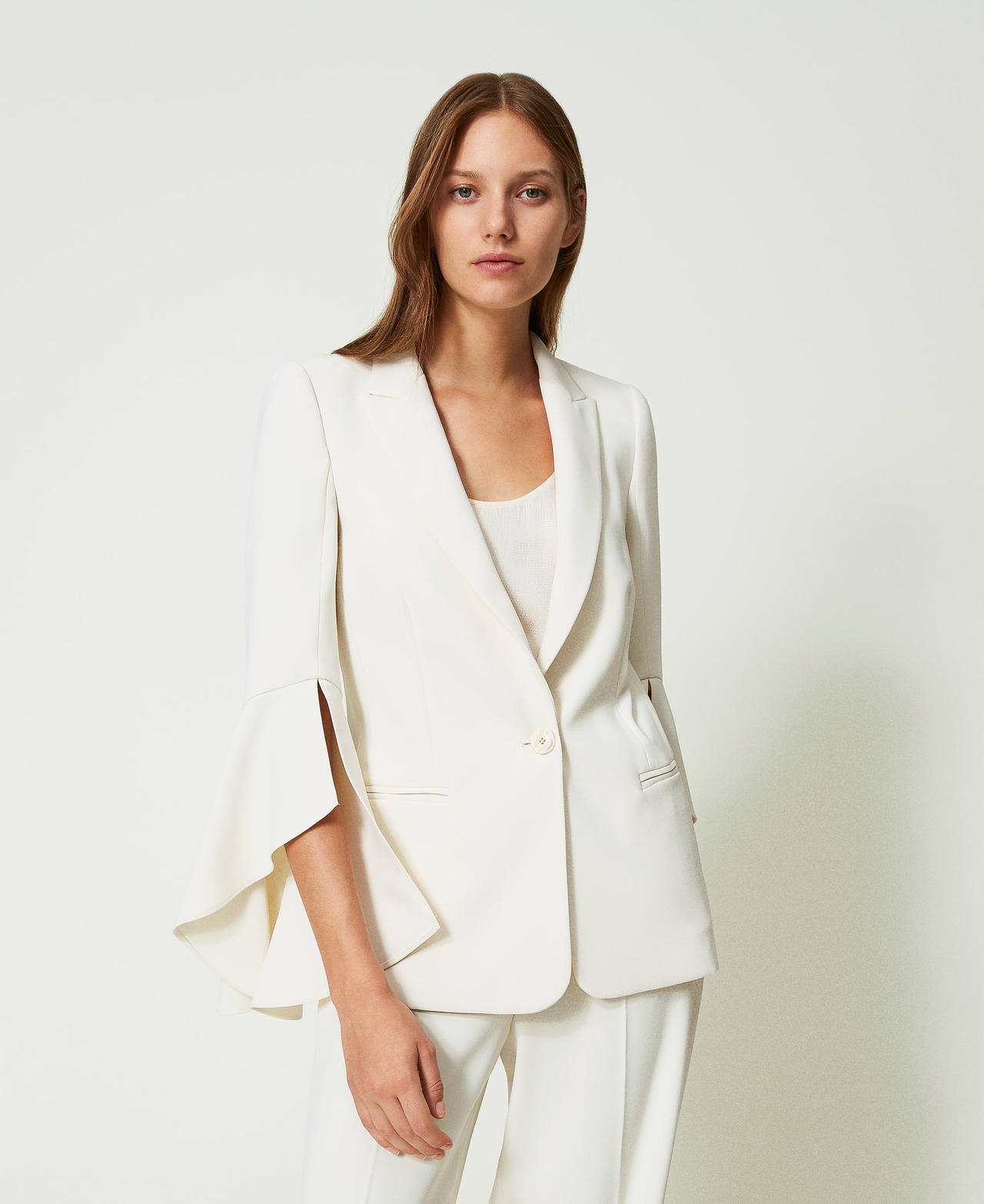 Cady cr&ecirc;pe blazer White Snow Woman 241TP2290_00282_02