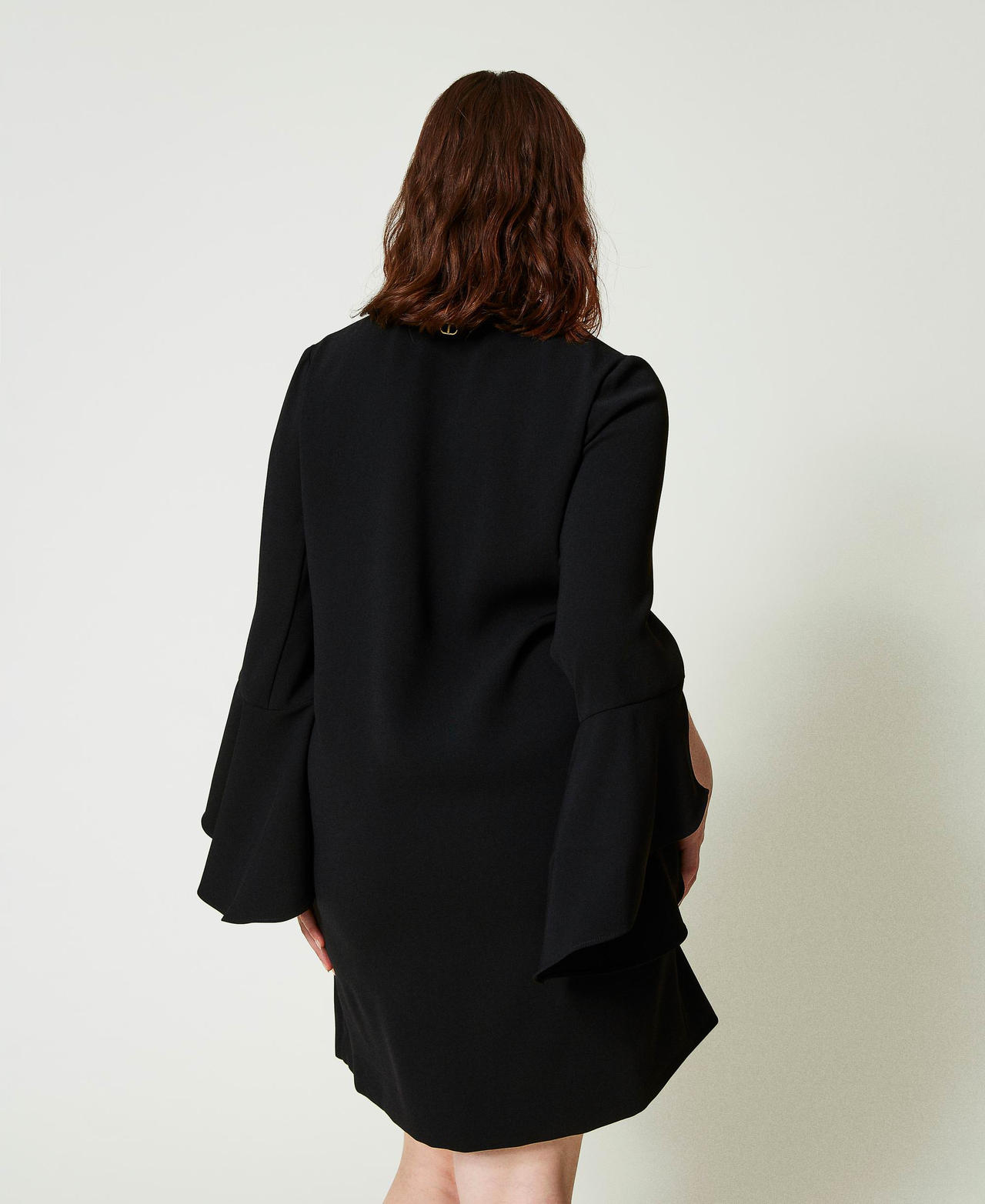 Short cady cr&ecirc;pe dress Black Woman 241TP2292_00006_03