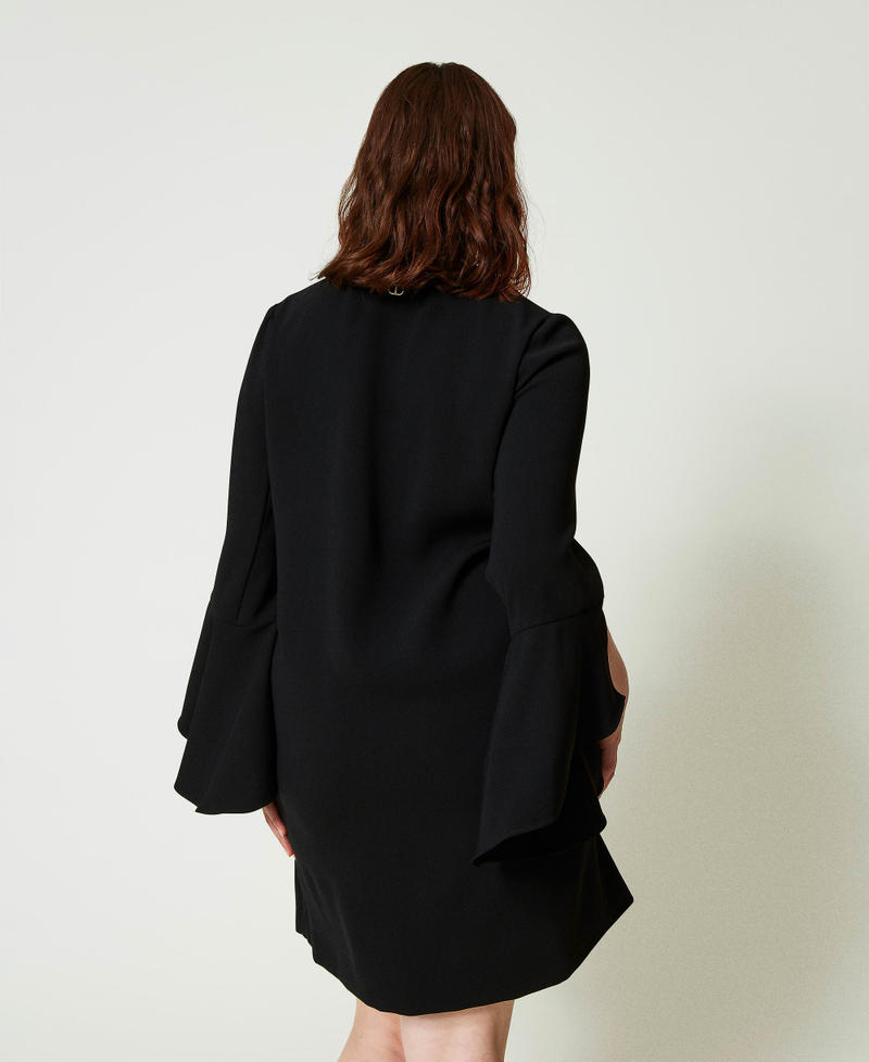 Short cady cr&ecirc;pe dress Black Woman 241TP2292_00006_03