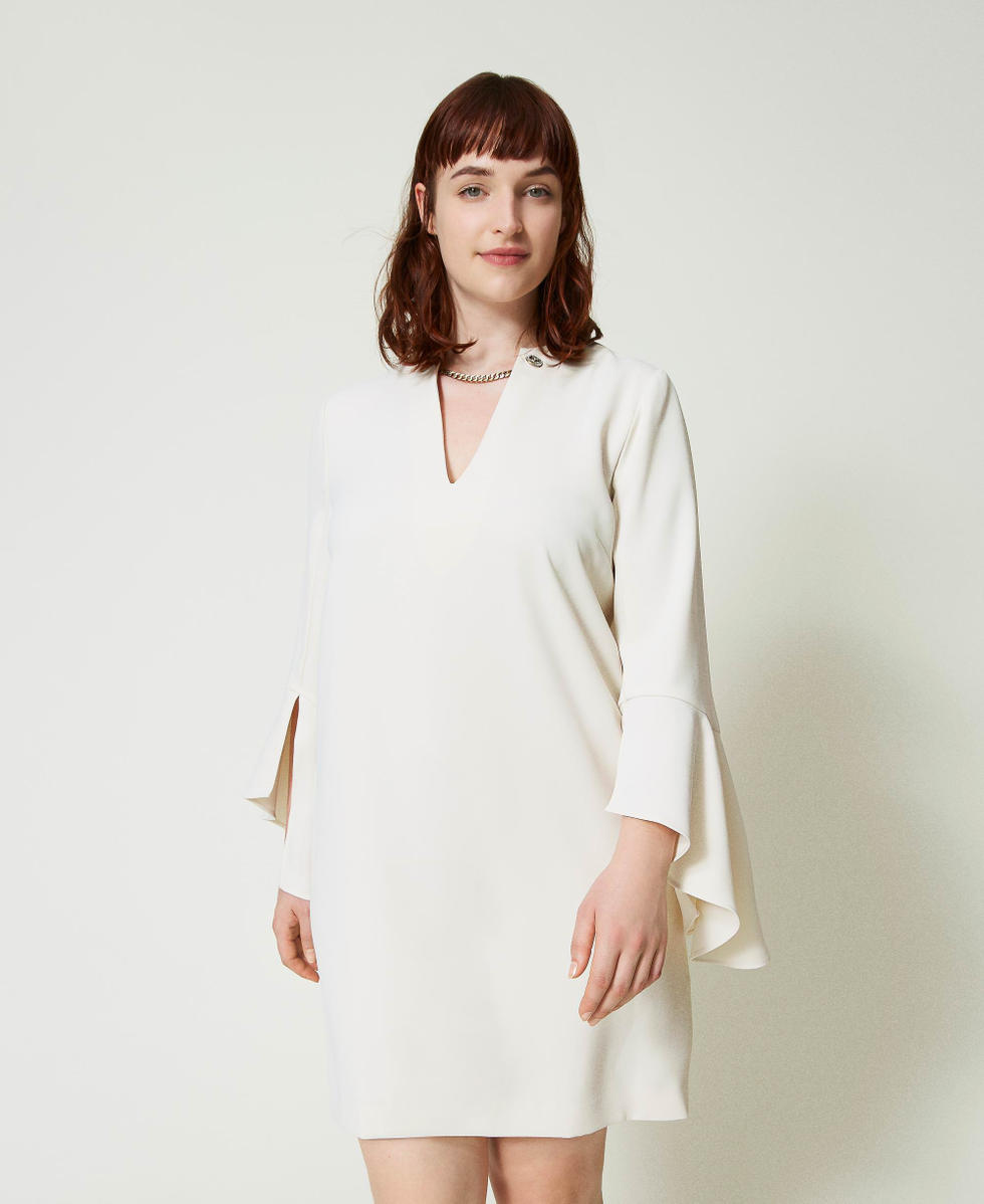 Short cady cr&ecirc;pe dress White Snow Woman 241TP2292_00282_02