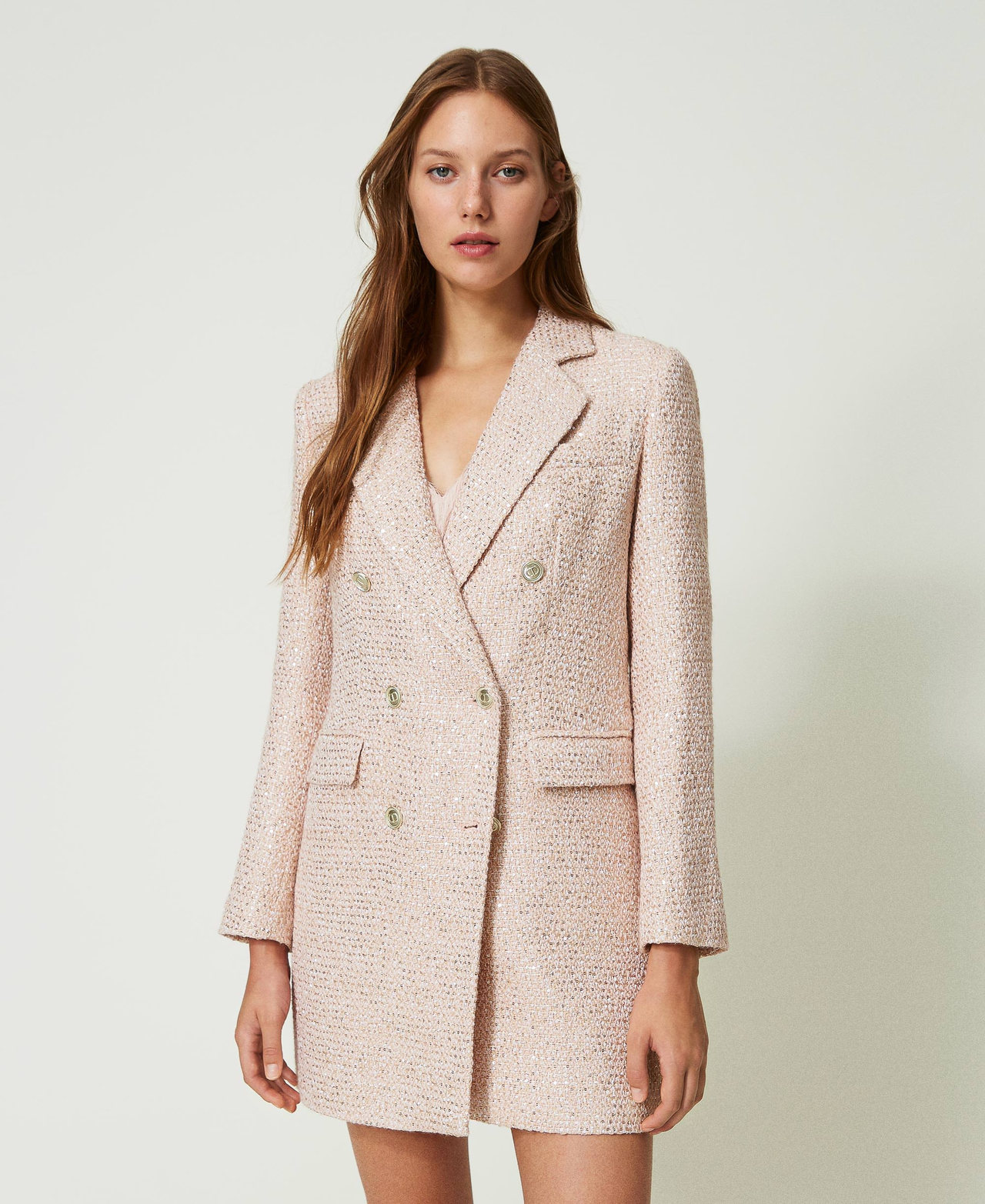 Boucle coat pink clearance