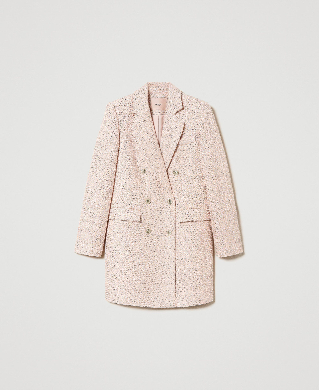 Пальто из букле с люрексом Букле Кекс Розовый женщина 241TP2420-0S