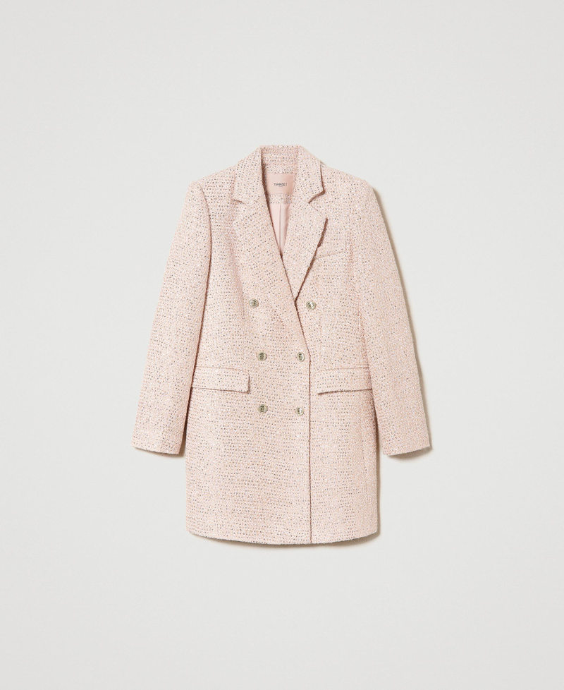 Пальто из букле с люрексом Букле Кекс Розовый женщина 241TP2420-0S