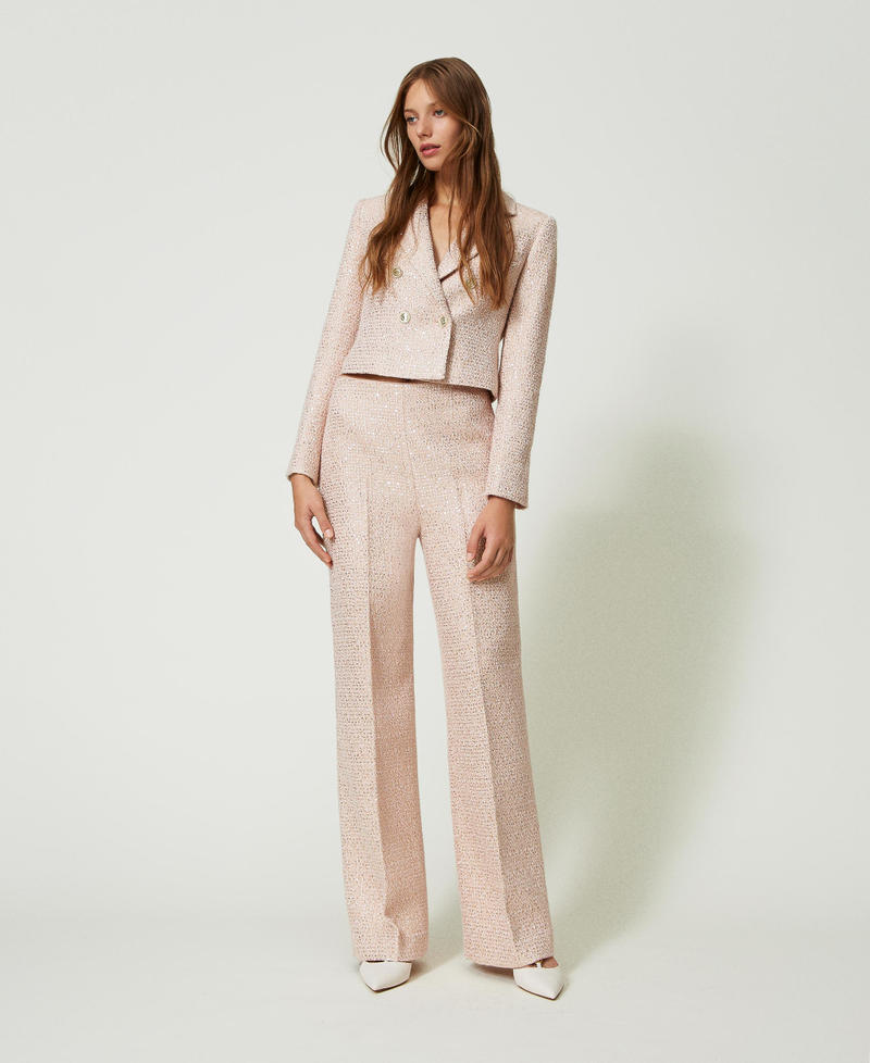 Lurex boucl&eacute; Spencer jacket