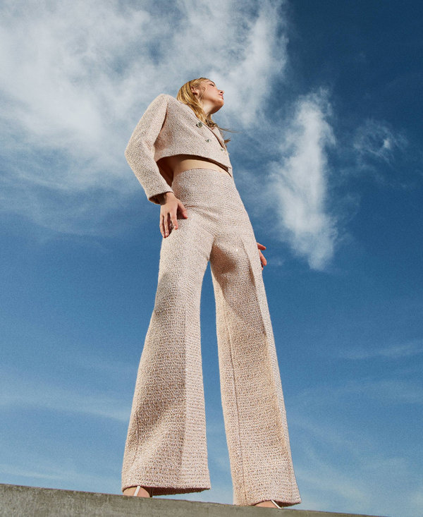 Pantaloni in bouclé lurex