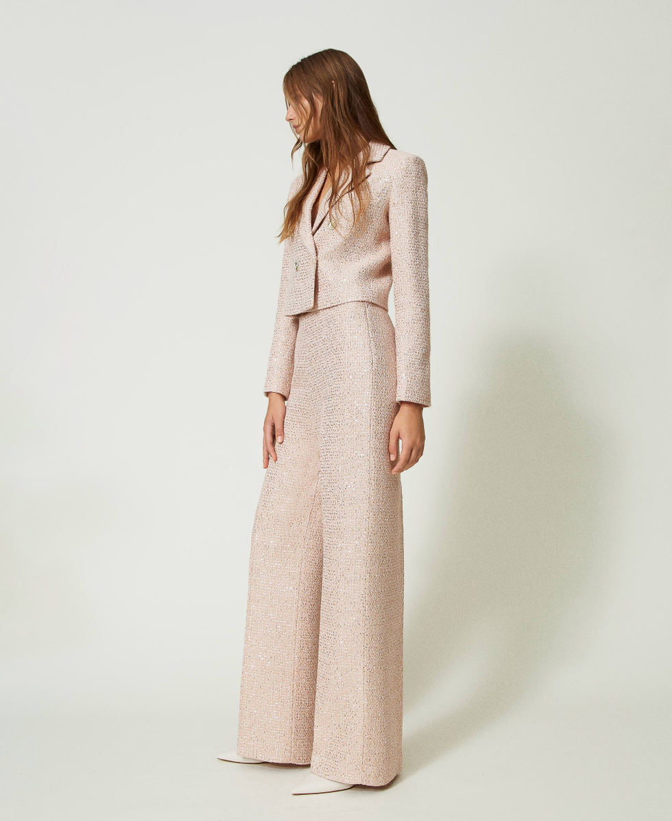 Pantaloni in boucl&eacute; lurex