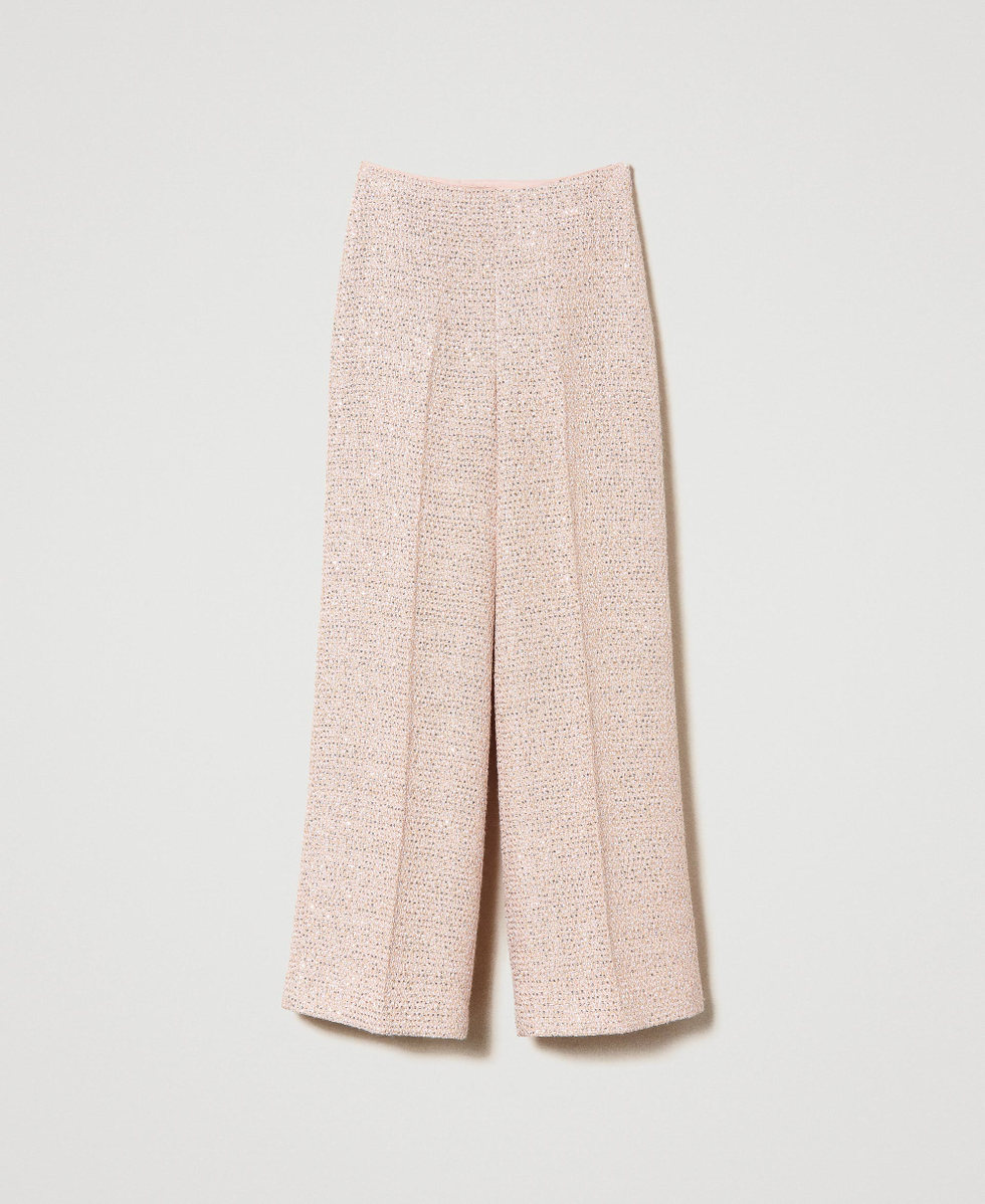 Pantaloni in boucl&eacute; lurex