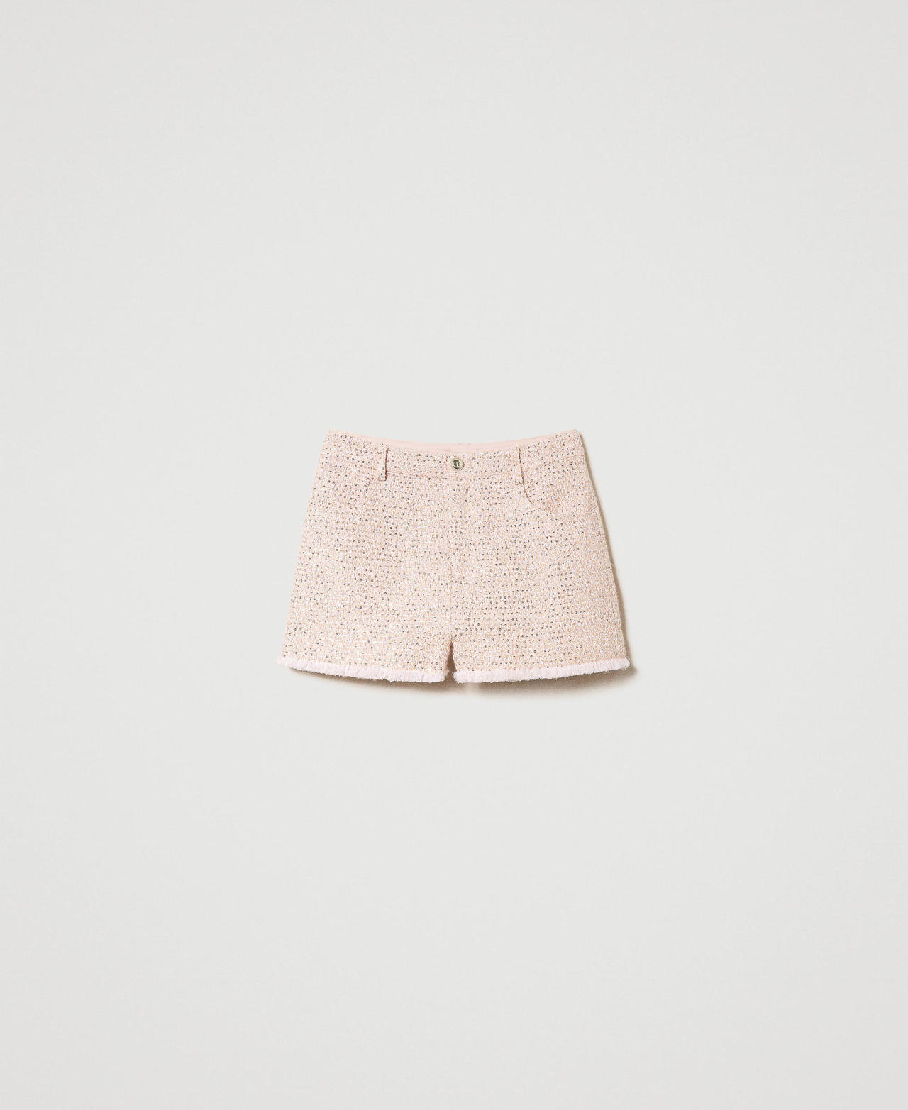 Shorts aus Lurex-Bouclé Bouclé Cupcake Pink Frau 241TP2424-0S