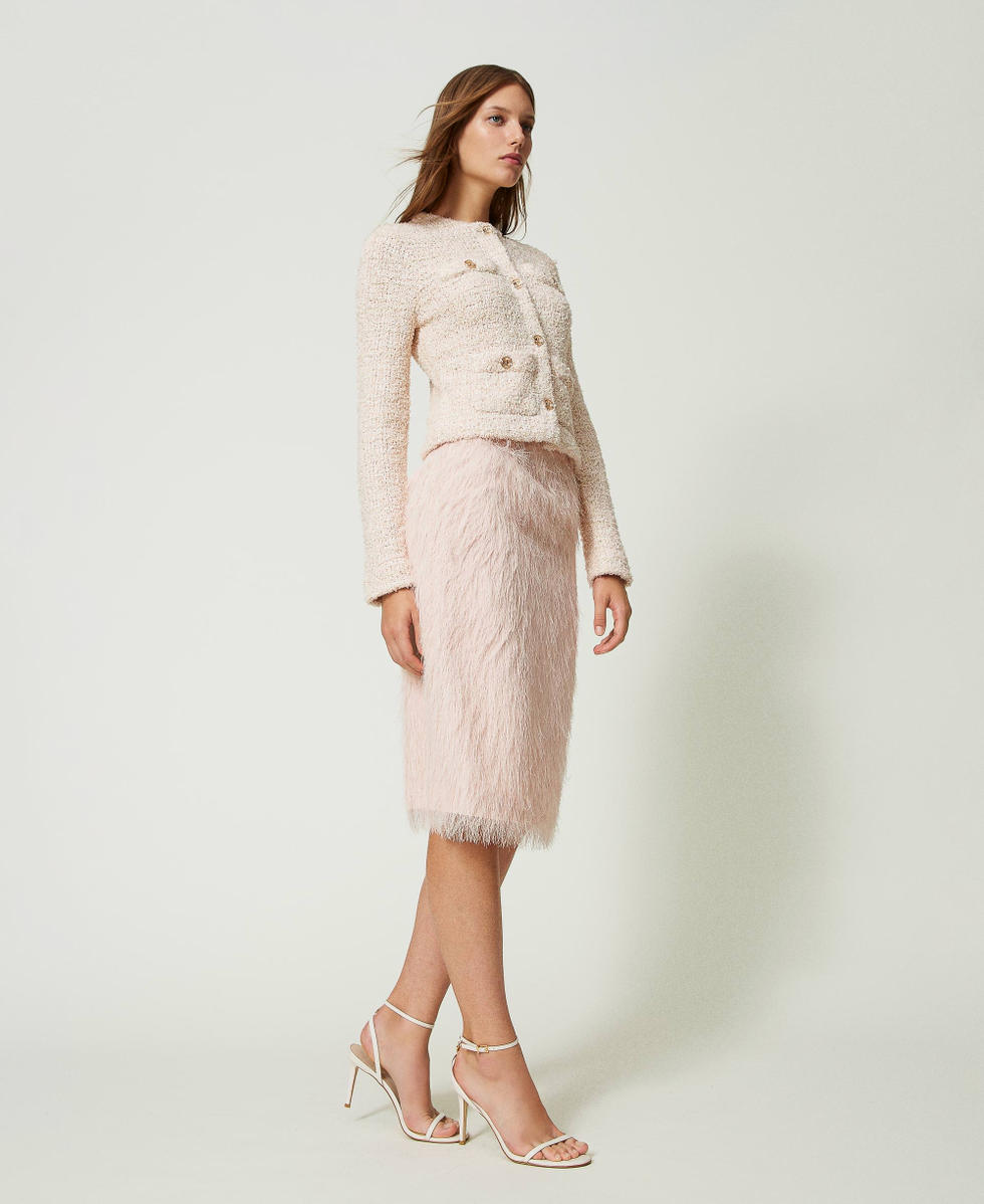 Pink feather midi skirt online