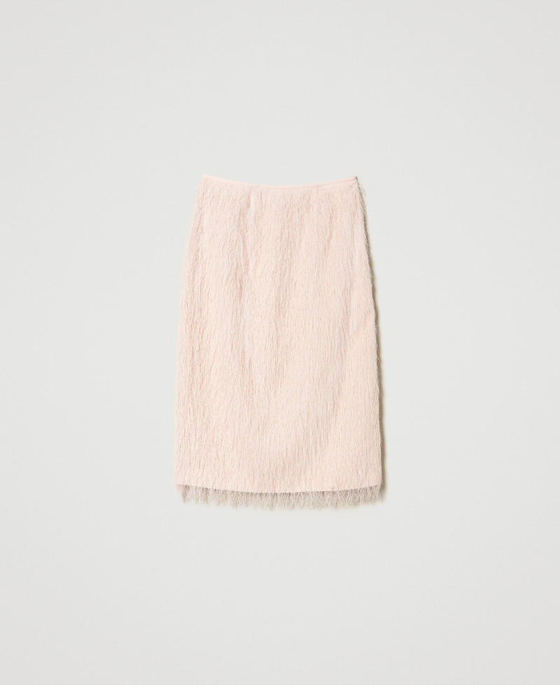 Midi skirt with feather-like threads Cupcake Pink Woman 241TP2433-0S