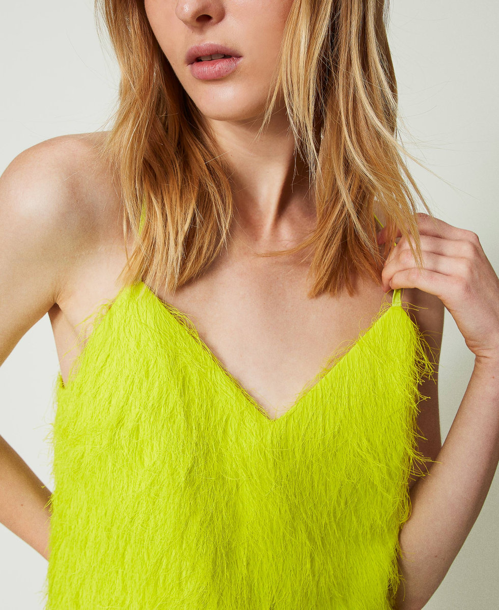 Top with feather-like threads &ldquo;Light Lemon&rdquo; Yellow Woman 241TP2434_04615_04