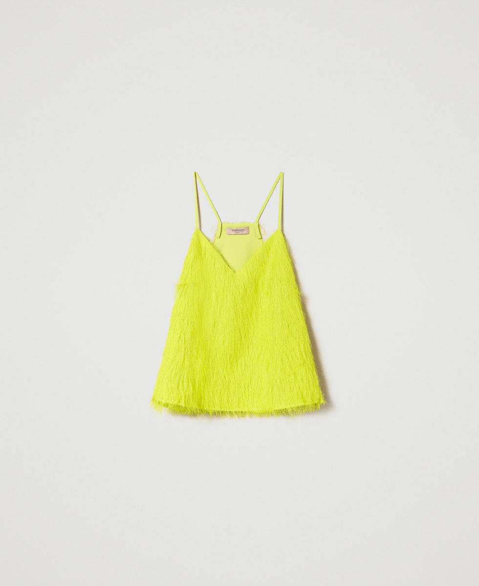 Top with feather-like threads &ldquo;Light Lemon&rdquo; Yellow Woman 241TP2434_04615_S0