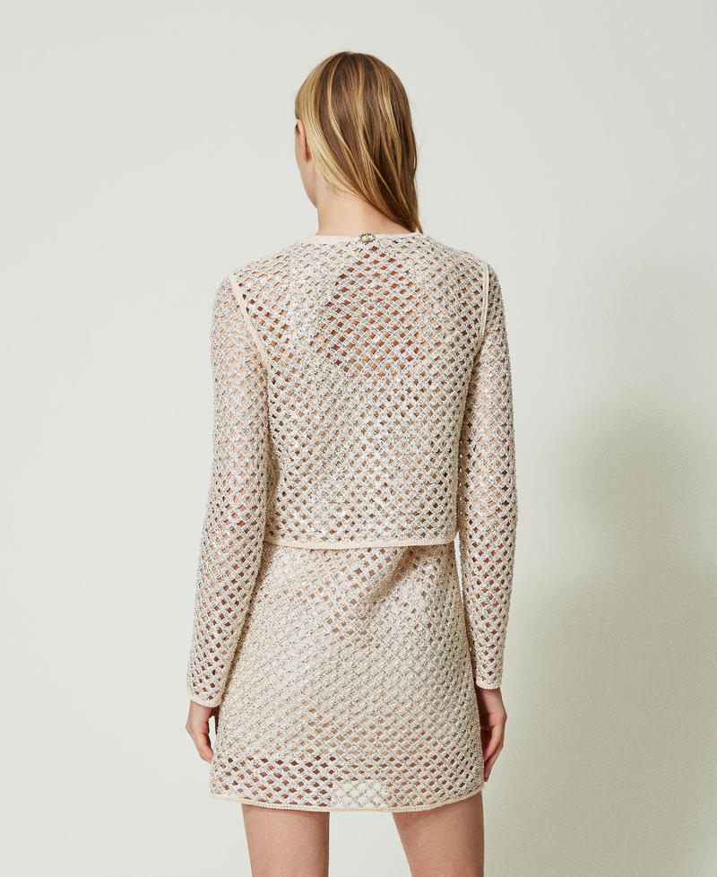 Mesh jacket with embroidery
