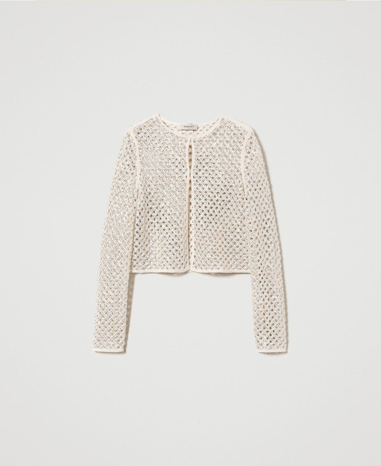 Mesh jacket with embroidery