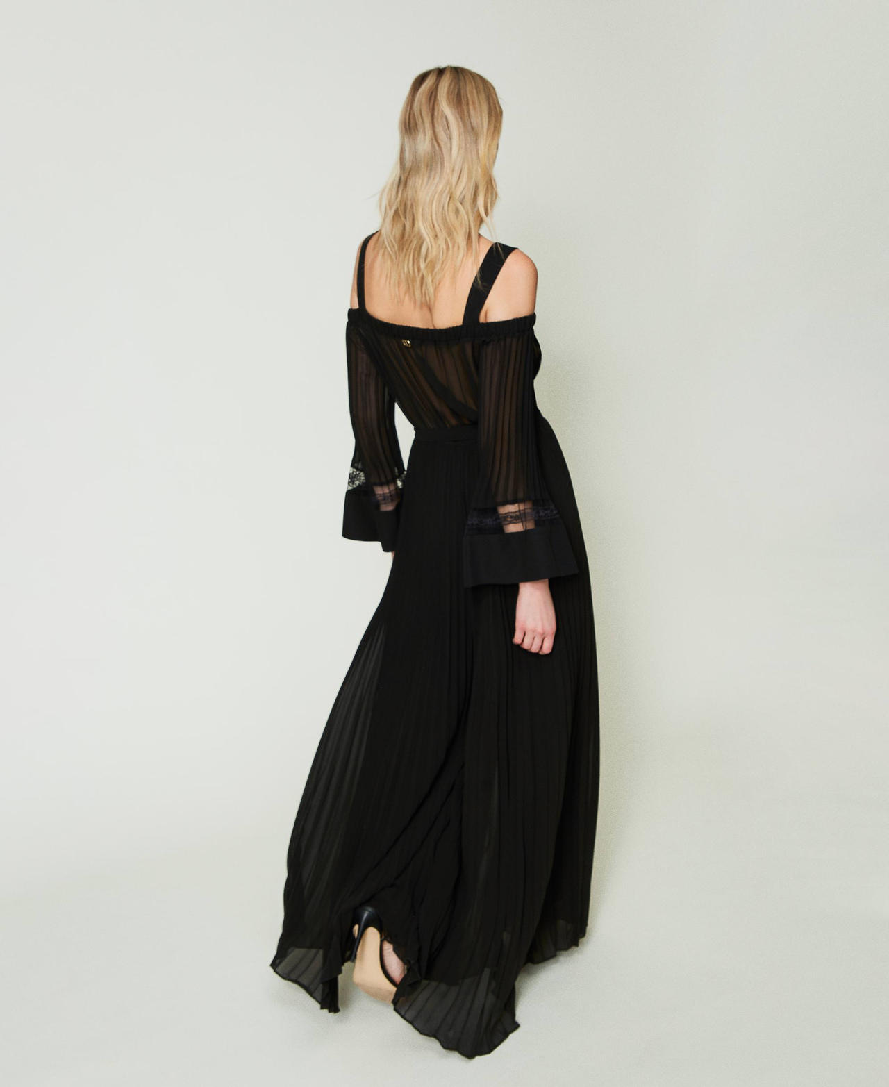 Pleated georgette jumpsuit