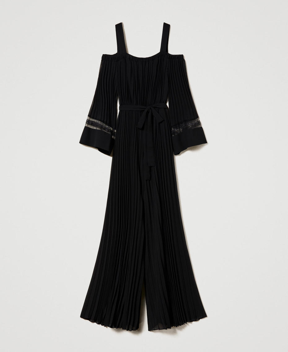 Pleated georgette jumpsuit