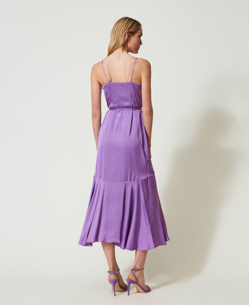 Платье миди из атласа Фиолетовый "Гиацинт" женщина 241TP2500-03