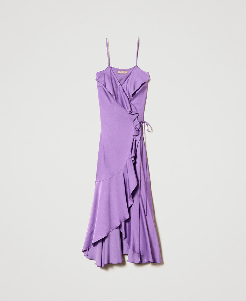 Платье миди из атласа Фиолетовый "Гиацинт" женщина 241TP2500-0S