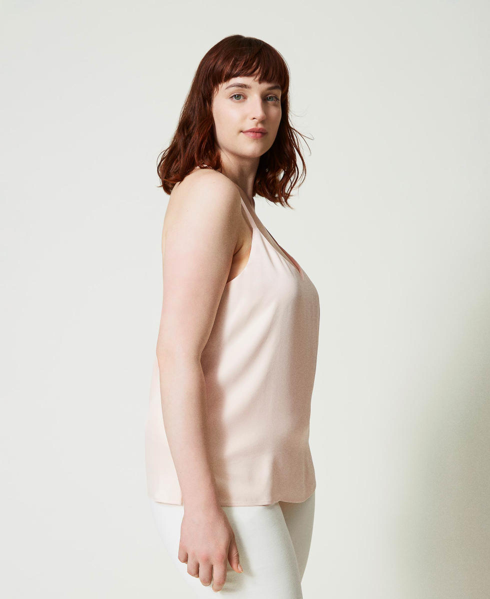 Satin top with shoulder straps Woman, Pink