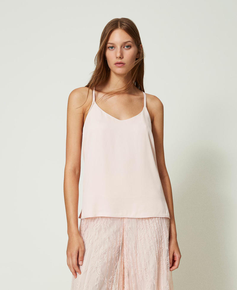 Top avec bretelles en satin