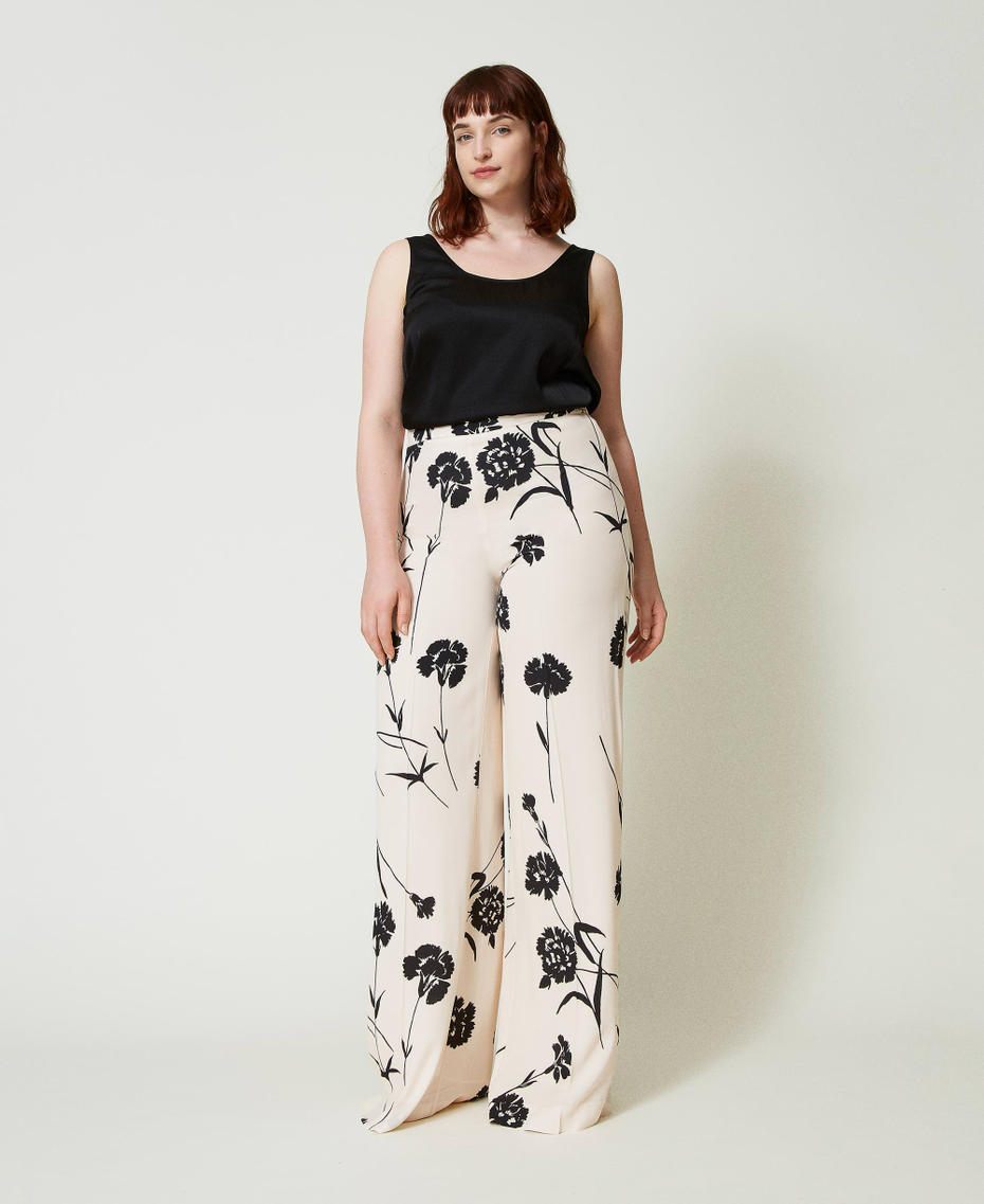 Satin top with wide shoulder straps Black Woman 241TP2504_00006_01