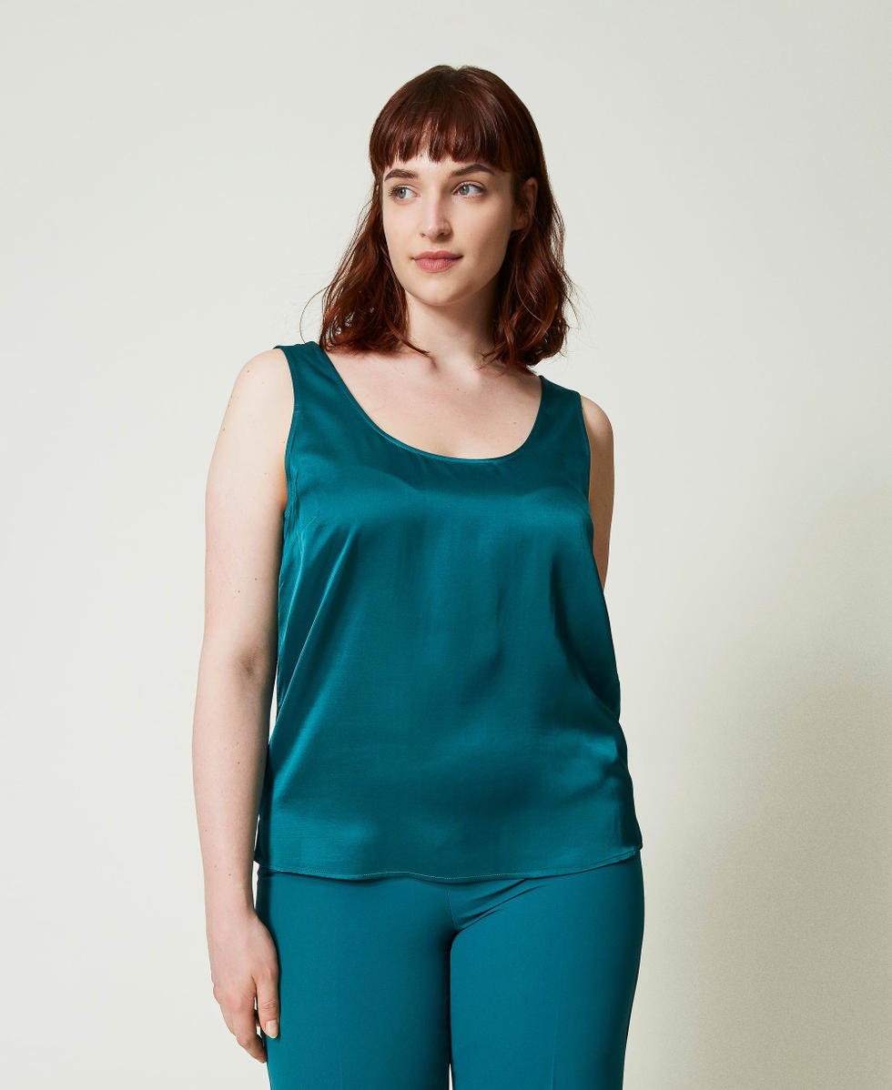 Satin top with wide shoulder straps