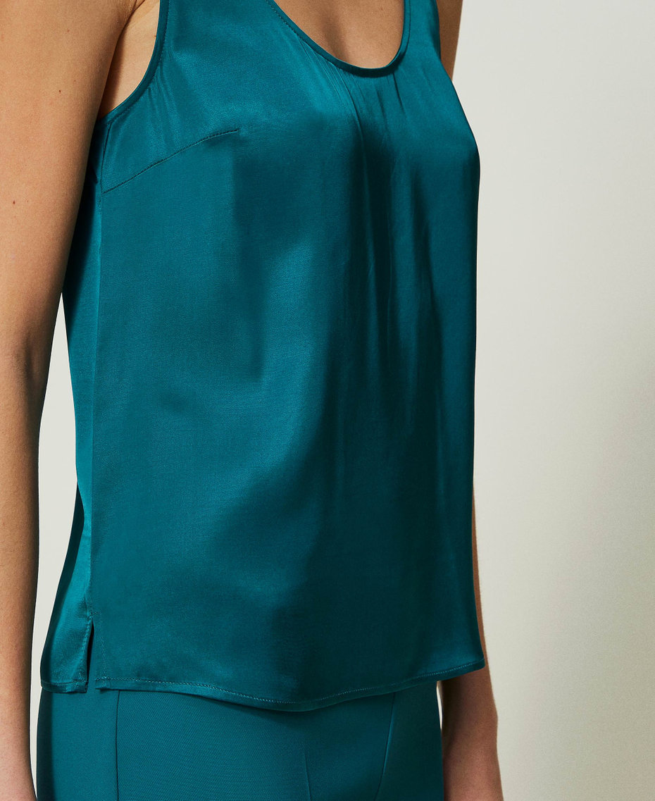 Satin top with wide shoulder straps