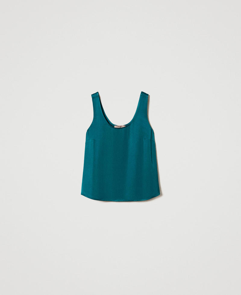 Top avec larges bretelles en satin