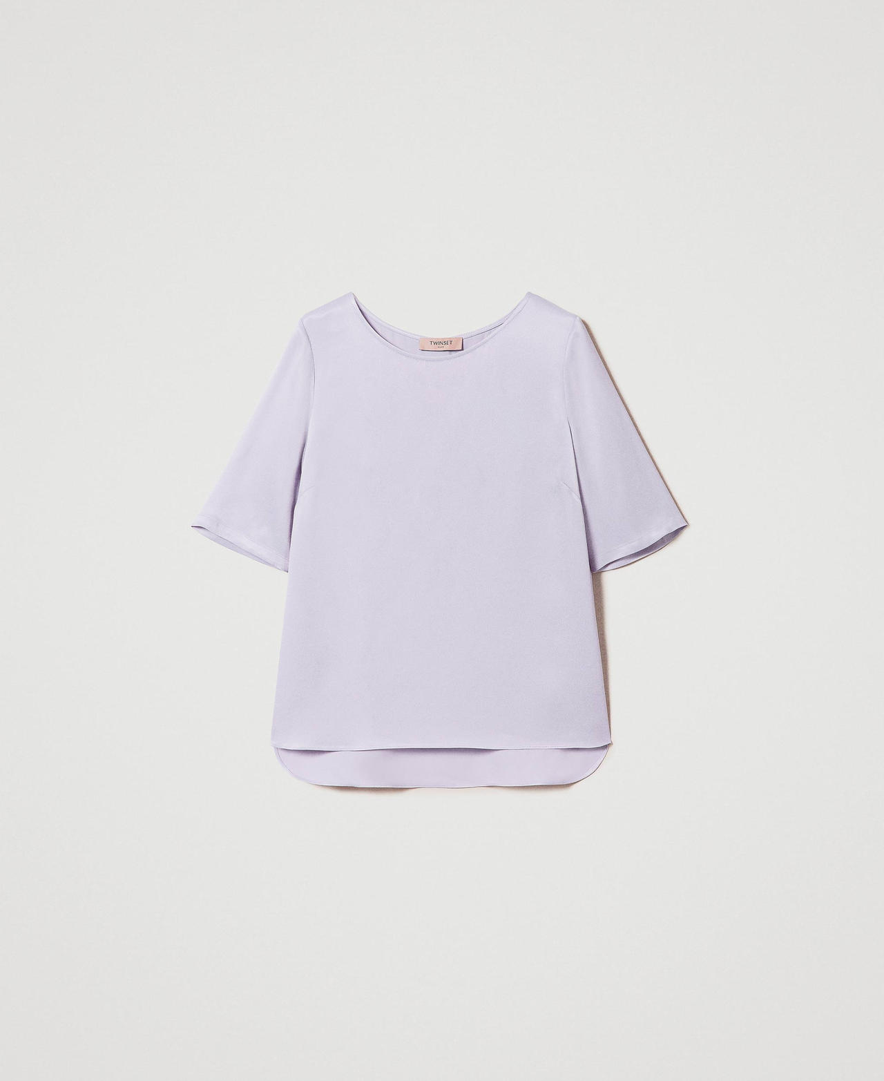 Blusa in raso con spacchetti Lilla Campanula Donna 241TP2505_00692_0S