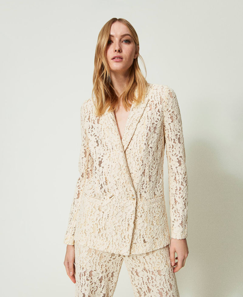 Macramé lace blazer