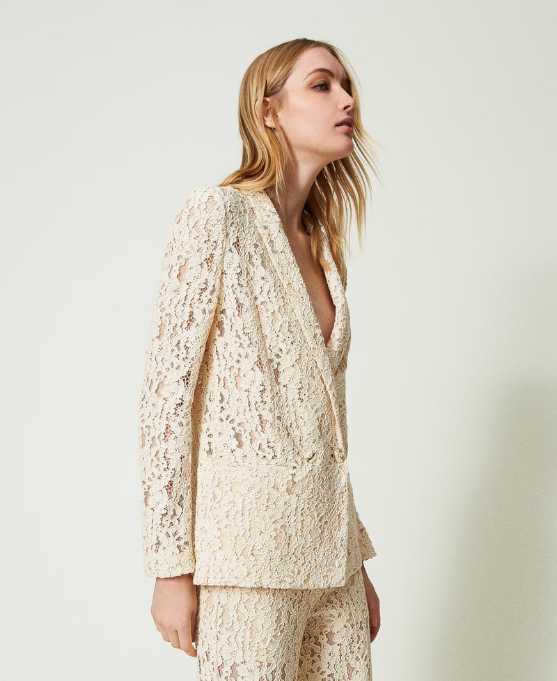 Macramé lace blazer