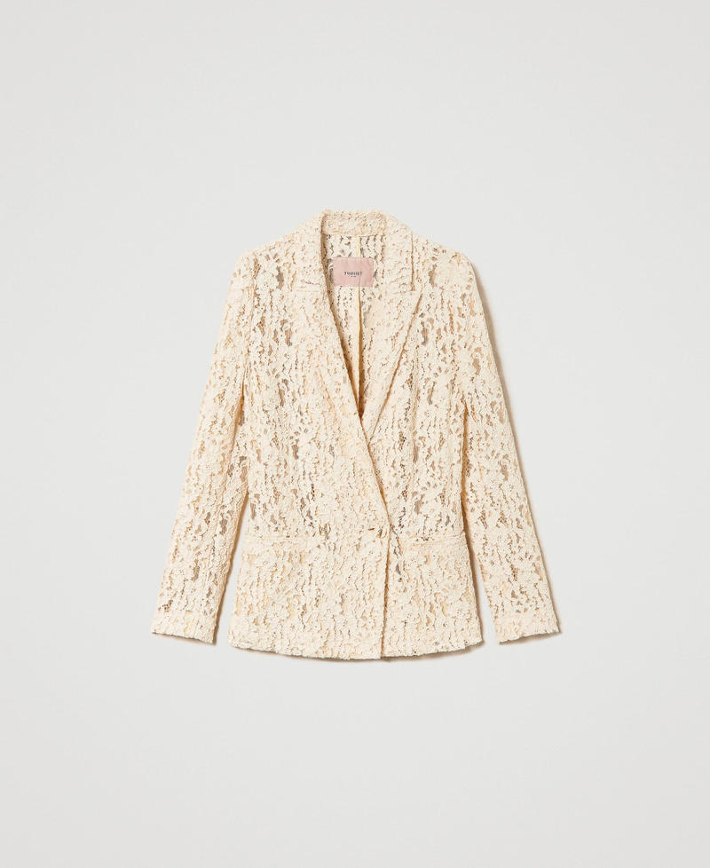 Macramé lace blazer