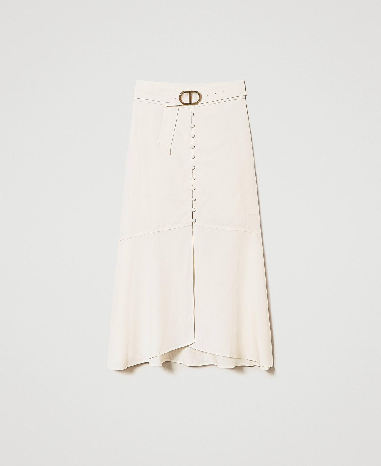 Long linen blend skirt