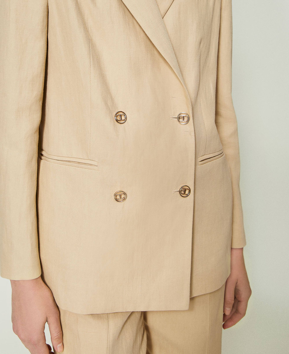 Blazer en serg&eacute; de lin