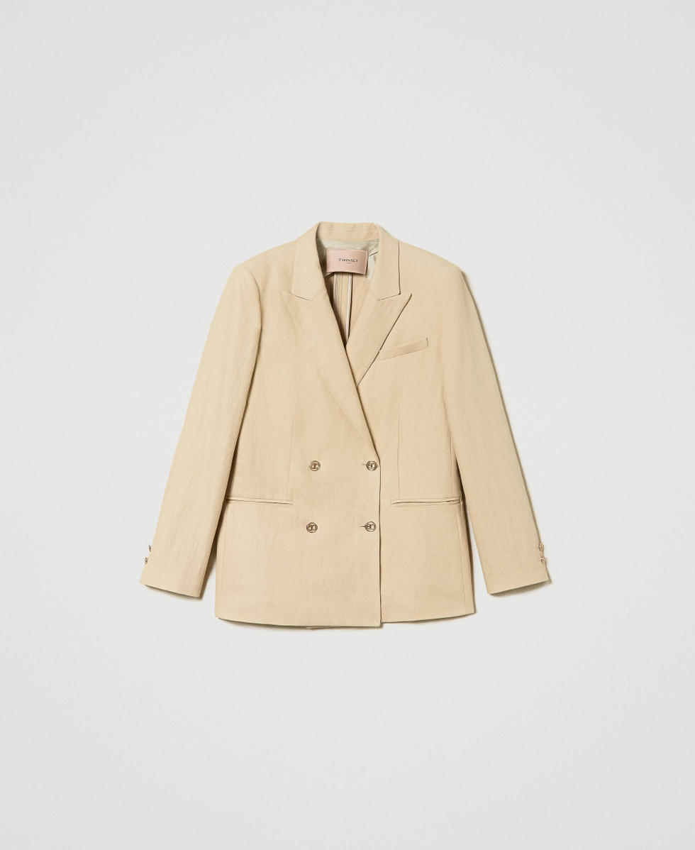 Blazer en serg&eacute; de lin