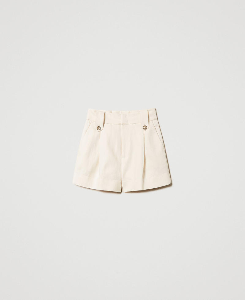 Linen twill shorts Ivory Woman 241TP2565-0S