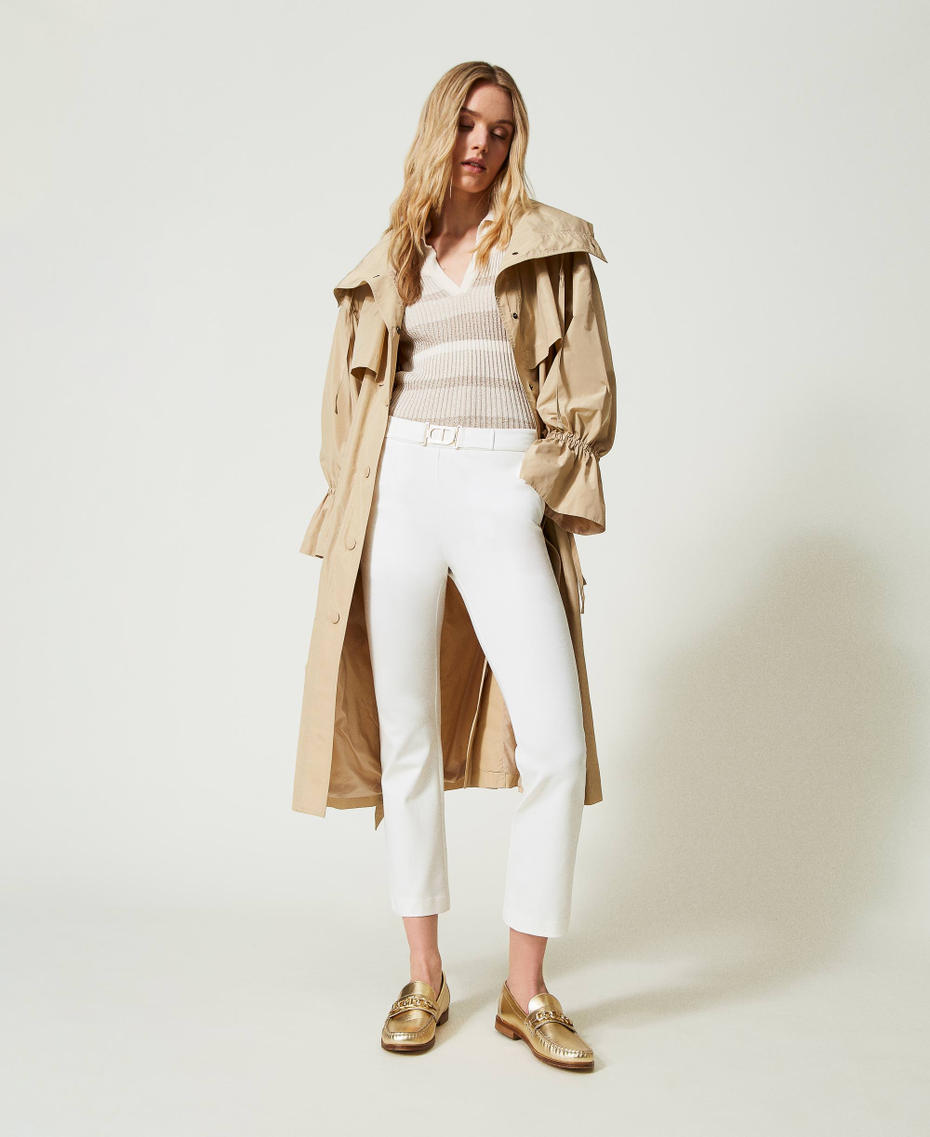 Taffeta trench coat with belt