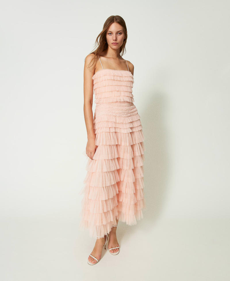 Платье миди из плиссированного тюля Cupcake Pink женщина 241TP2582-01