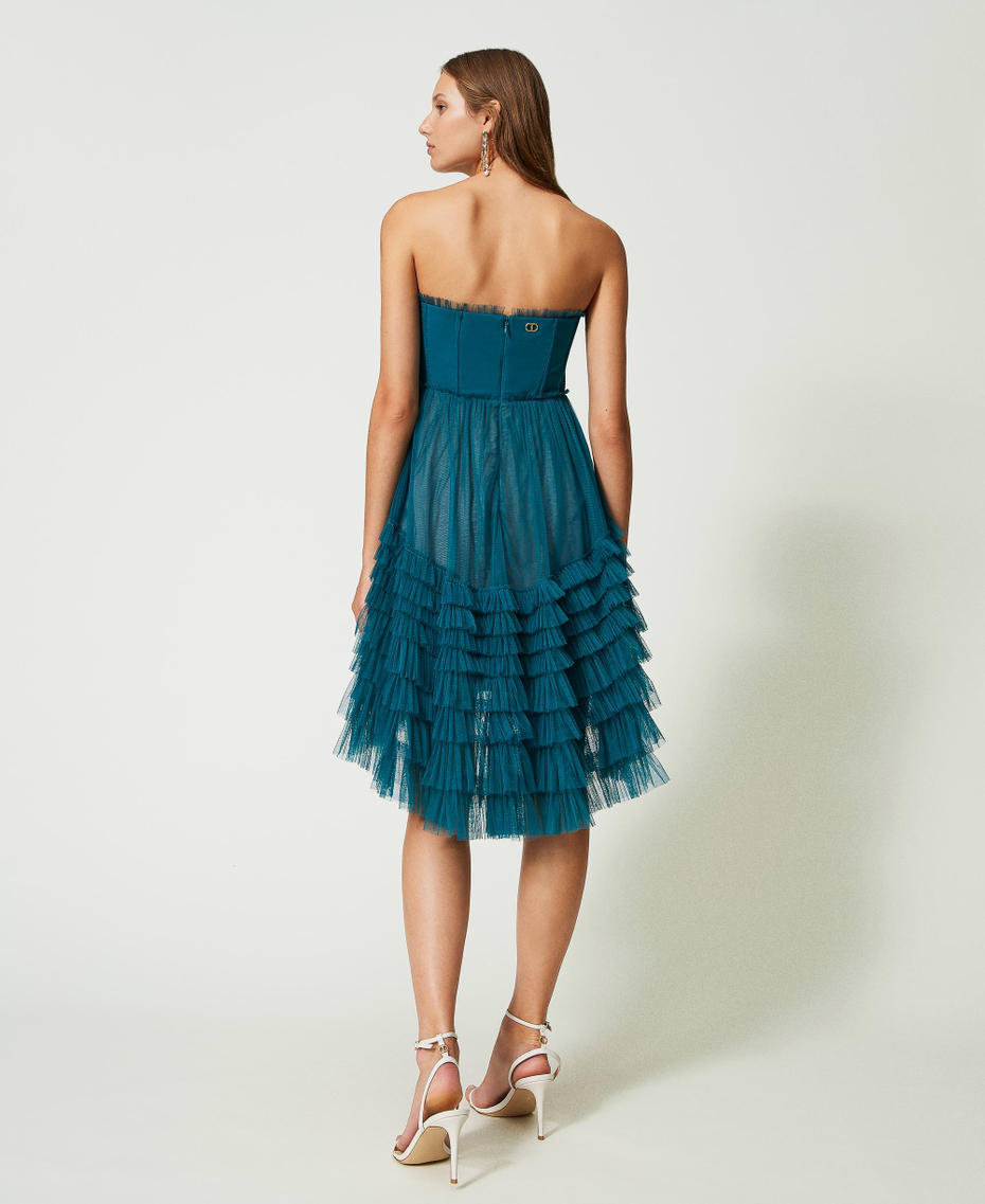 Short pleated tulle dress