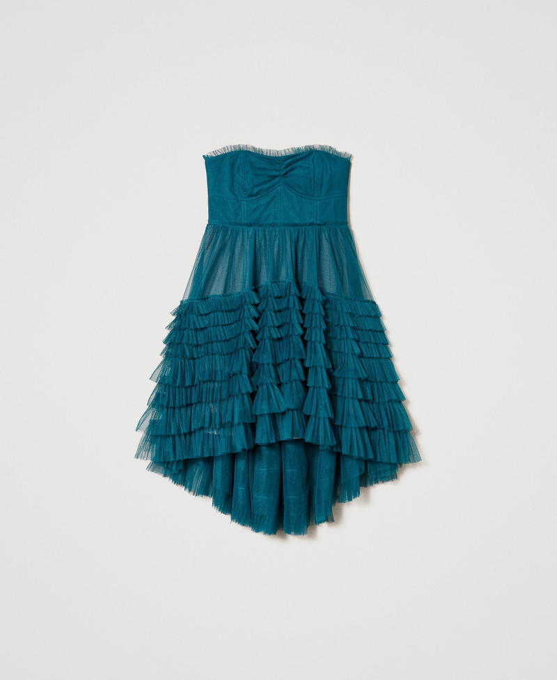 Short pleated tulle dress