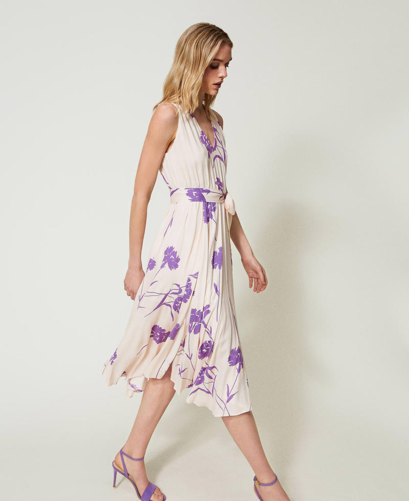 Midi floral crêpe dress