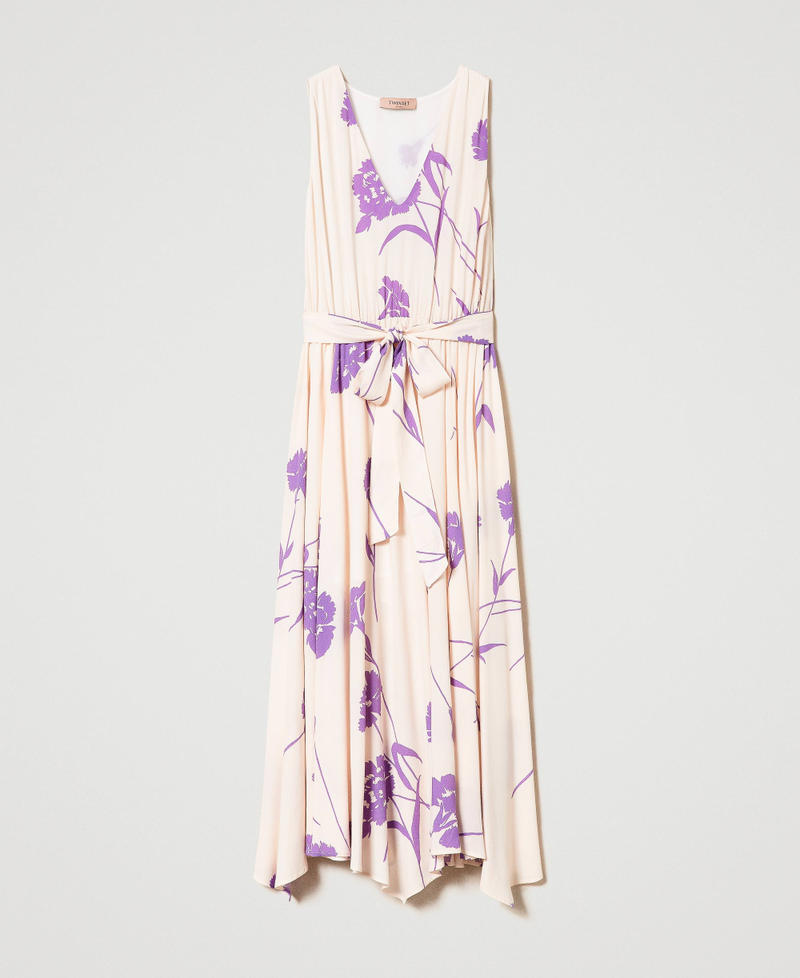 Midi floral crêpe dress