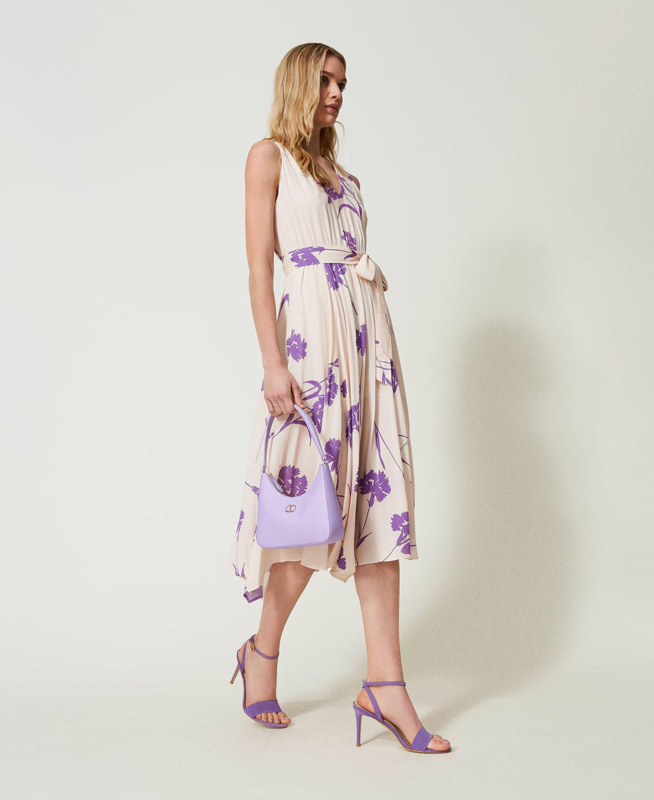 Midi floral crêpe dress
