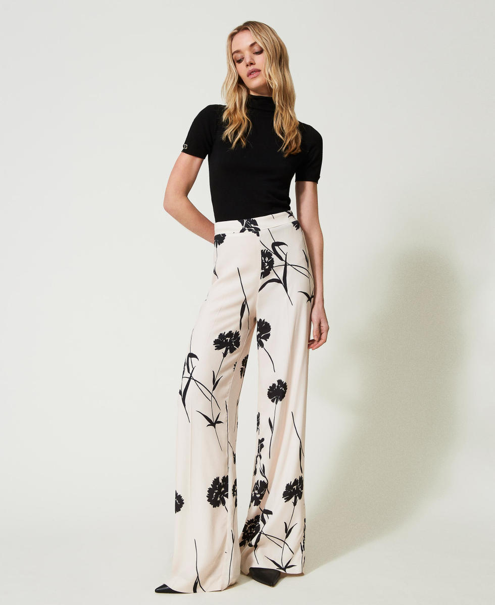 Pantalones flores mujer on sale